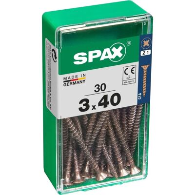 Spax Vite TSP POZI bronzata 3x40 S 30 pz Spax Vite TSP POZI bronzata 3x40 S 30 pz