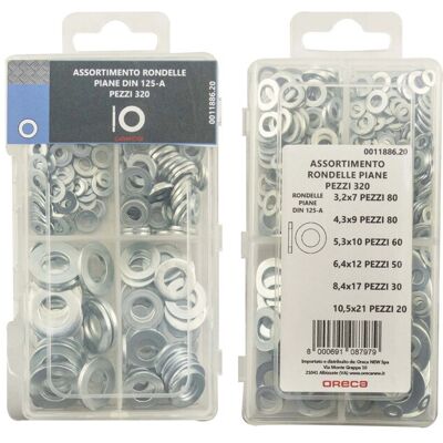 - Assortimento rondelle piane DIN125A x320 pz - Assortimento rondelle piane DIN125A x320 pz