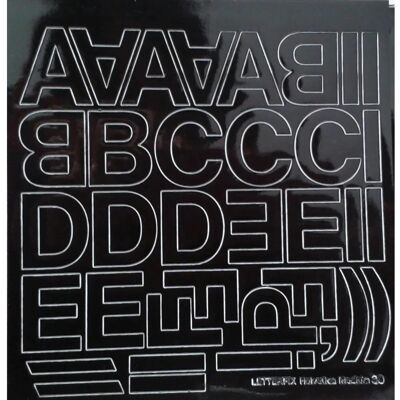 Letterfix alfabeto e numeri adesivi nero 30 mm Letterfix alfabeto e numeri adesivi nero 30 mm