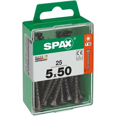 Spax Vite testa multipla svasata t-star plus t20 zincatura nera m 25 pz Spax Vite testa multipla svasata t-star plus t20 zincatura nera m 25 pz