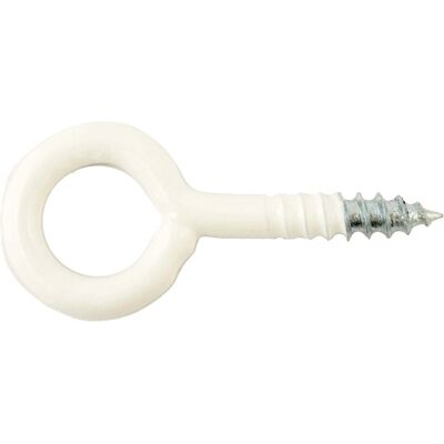 - Occhiello a vite chiuso in acciaio plastificato bianco 4,4x50 mm 4 pz - Occhiello a vite chiuso in acciaio plastificato bianco 4,4x50 mm 4 pz
