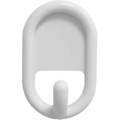 - Gancio adesivo in plastica ovale bianco 65 x 40 x 6 mm set da 2 - Gancio adesivo in plastica ovale bianco 65 x 40 x 6 mm set da 2