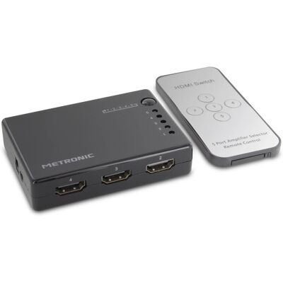 Metronic Commutatore HDMI 5 ingressi 1 uscita telecomado Metronic Commutatore HDMI 5 ingressi 1 uscita telecomado