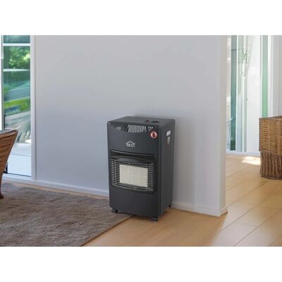 Dcg Stufa a gas portatile con ruote 4,2 kW nero Dcg Stufa a gas portatile con ruote 4,2 kW nero