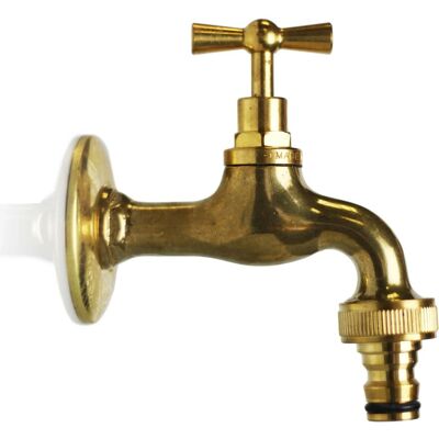 Rubinetto da esterno ornamentale in ottone lucido R1 13 mm (1/2") Rubinetto da esterno ornamentale in ottone lucido R1 13 mm (1/2")