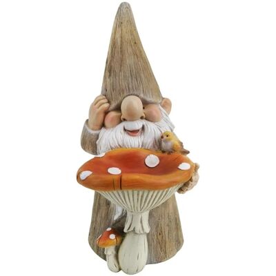 - Decoro gnomo per giardino con fungo - Decoro gnomo per giardino con fungo