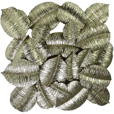 - Quadro in metallo soggetto foglie oro 89x8x86 cm - Quadro in metallo soggetto foglie oro 89x8x86 cm