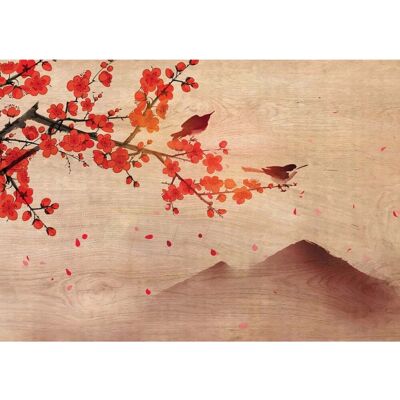 Crearreda Quadro in legno Wood Art red branch 47x67 cm Crearreda Quadro in legno Wood Art red branch 47x67 cm