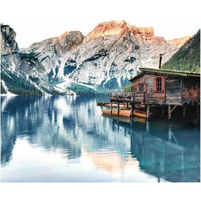- Quadro in vetro soggetto rifugio tirolese 20 x 20 cm - Quadro in vetro soggetto rifugio tirolese 20 x 20 cm