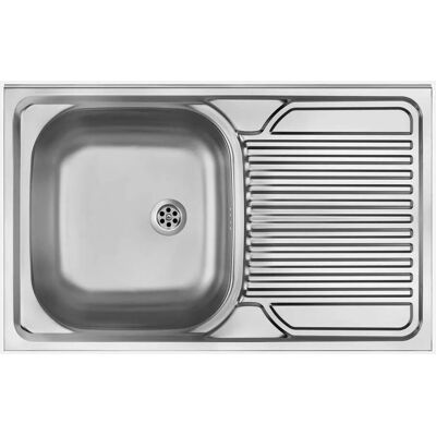 Lavello in acciaio inox Deante con scolapiatti a destra - Sopra Lavello in acciaio inox Deante con scolapiatti a destra - Sopra
