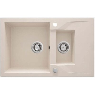 Lavello in granito beige 1,5 ciotole con sgocciolatoio - Lavello da cucina Lavello in granito beige 1,5 ciotole con sgocciolatoio - Lavello da cucina
