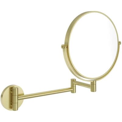 - Specchio makeup con braccio di estensione 23,2x28,2 cm oro spazzolato - Specchio makeup con braccio di estensione 23,2x28,2 cm oro spazzolato