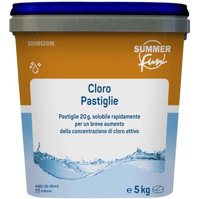 Heissner Cloro rapido pastiglie piscina cloro shock 20 gr 5 kg Heissner Cloro rapido pastiglie piscina cloro shock 20 gr 5 kg