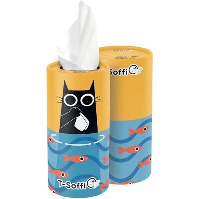 - Fazzoletti in tubo TSoffio Fisch & Cat 3 veli 40 pezzi 7x7x14 cm - Fazzoletti in tubo TSoffio Fisch & Cat 3 veli 40 pezzi 7x7x14 cm
