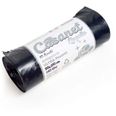 Casanet Sacco pattumiera nero Lingotto 72x110 cm 10 pz Casanet Sacco pattumiera nero Lingotto 72x110 cm 10 pz