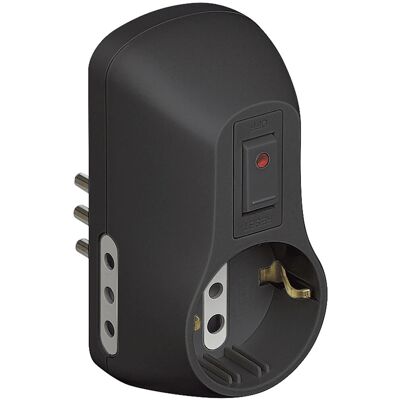 Bticino Safe adattatore 1 presa tedesca e 2 prese 10 A grigio Bticino Safe adattatore 1 presa tedesca e 2 prese 10 A grigio