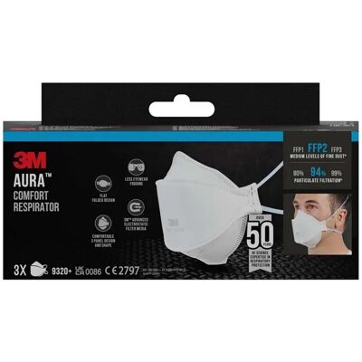 3m Mascherina FFP2 ™ Aura™ Mascherina Comfort 9320 3/Pack 3m Mascherina FFP2 ™ Aura™ Mascherina Comfort 9320 3/Pack