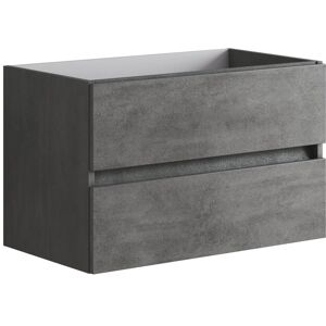 - Mobile bagno base lavabo sospeso Boka 80x50x45 cm cemento - Mobile bagno base lavabo sospeso Boka 80x50x45 cm cemento