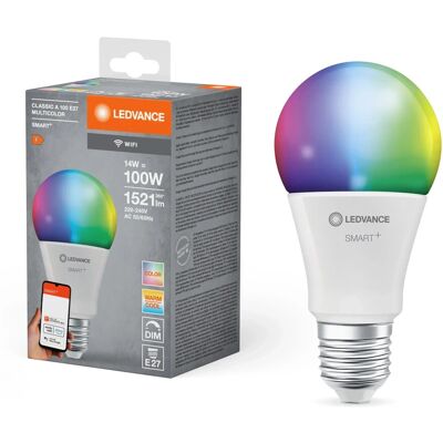 Ledvance Lampadina LED a goccia Smart Home WiFi RGBW E27 1521 lm Ledvance Lampadina LED a goccia Smart Home WiFi RGBW E27 1521 lm