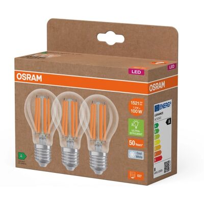 Lampadina LED Osram E27 1521 lm Bianco Neutro 3 pz - Lampadina LED Lampadina LED Osram E27 1521 lm Bianco Neutro 3 pz - Lampadina LED