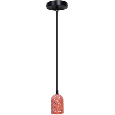 Lampada sospensione in cemento rosso E27 - PRISMALUX Lampada sospensione in cemento rosso E27 - PRISMALUX