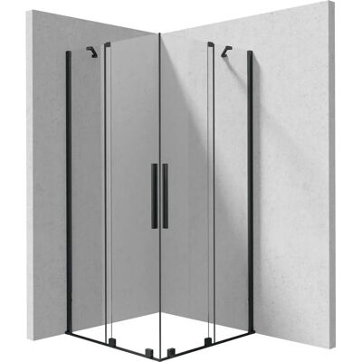 - Cabina doccia quadrata Cabaiguán Idrostile vetro trasparente 800x1950 mm nero - Cabina doccia quadrata Cabaiguán Idrostile vetro trasparente 800x1950 mm nero