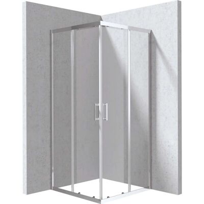 - Cabina doccia quadrata Zulueta Idrostile vetro 6 mm 900x1950 mm cromo - Cabina doccia quadrata Zulueta Idrostile vetro 6 mm 900x1950 mm cromo