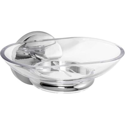 Metaform Portasapone bagno One Duo in metallo cromato e San trasparente Metaform Portasapone bagno One Duo in metallo cromato e San trasparente