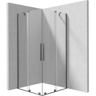 - Cabina doccia quadrata Cabaiguán Idrostile vetro trasparente 800x1950 mm titanio - Cabina doccia quadrata Cabaiguán Idrostile vetro trasparente 800x1950 mm titanio