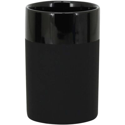 Aquasanit Bicchiere bagno in ceramica Olivia nera Aquasanit Bicchiere bagno in ceramica Olivia nera