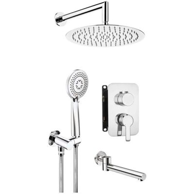 - Kit doccia a scomparsa Rodas soffione Ø25 cm cromo con bocca per vasca - Kit doccia a scomparsa Rodas soffione Ø25 cm cromo con bocca per vasca