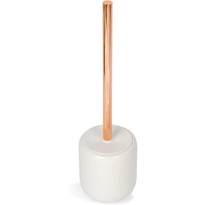 METAFORM - Portascopino Clizia - Ceramica bianca, 36cm, Manico in rame METAFORM - Portascopino Clizia - Ceramica bianca, 36cm, Manico in rame