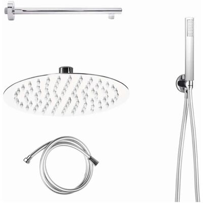 Metaform Kit doccia Starter soffione braccio doccetta tondo Ø 20 cm acciaio inox Metaform Kit doccia Starter soffione braccio doccetta tondo Ø 20 cm acciaio inox