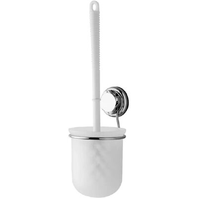 Porta scopino bagno Bestlock - Bianco e cromo - Supporto per WC Porta scopino bagno Bestlock - Bianco e cromo - Supporto per WC