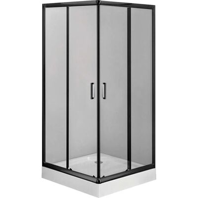 - Cabina doccia Juraguá con piatto quadrato Caimito Idrostile 900x1850 mm nero - Cabina doccia Juraguá con piatto quadrato Caimito Idrostile 900x1850 mm nero