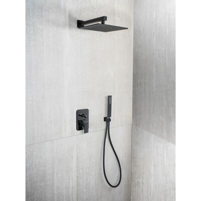 - Kit doccia con soffione doccia quadro nero opaco - Kit doccia con soffione doccia quadro nero opaco