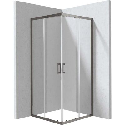 - Cabina doccia quadrata Zulueta Idrostile 800x1950 mm titanio - Cabina doccia quadrata Zulueta Idrostile 800x1950 mm titanio