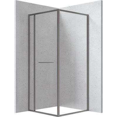 - Cabina doccia quadrata Placetas Idrostile vetro trasparente 800x2000 mm titanio - Cabina doccia quadrata Placetas Idrostile vetro trasparente 800x2000 mm titanio