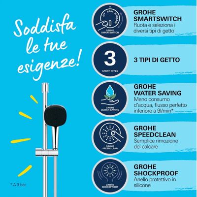 Grohe Set asta doccia a 3 getti Vitalio Comfort 110 Grohe Set asta doccia a 3 getti Vitalio Comfort 110