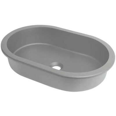 Lavabo in mineralguss serie 600 - Ovale, Grigio metallizzato, Incasso Lavabo in mineralguss serie 600 - Ovale, Grigio metallizzato, Incasso