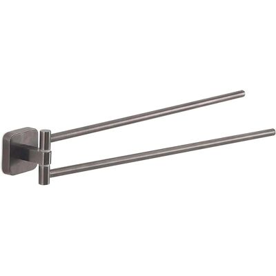 Gedy Tonga Portasalviette Doppio - Gun Metal - Acciaio Inox - Montaggio a Parete Gedy Tonga Portasalviette Doppio - Gun Metal - Acciaio Inox - Montaggio a Parete