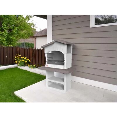 Barbecue in cemento Zara Sarom - Legna o carbone - 114x64x170 cm Barbecue in cemento Zara Sarom - Legna o carbone - 114x64x170 cm