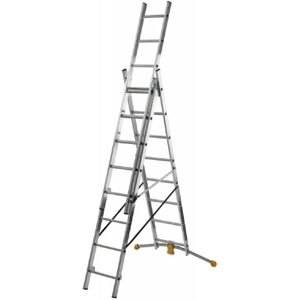 - Scala trasformabile con regolazione a pedale alluminio 3x8 gradini P max 150 kg - Scala trasformabile con regolazione a pedale alluminio 3x8 gradini P max 150 kg