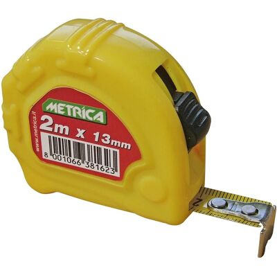 Metrica flessometro giallo 13 mm x 2 m Metrica flessometro giallo 13 mm x 2 m