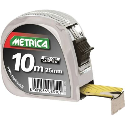 Metrica flessometro con cassa cromata in ABS Metrica flessometro con cassa cromata in ABS