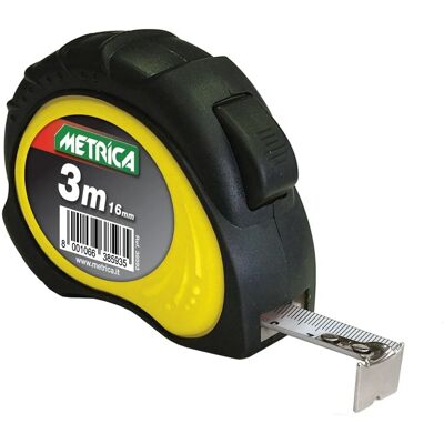 Metrica flessometro autobloccante gommato 16 mm x 3 m Metrica flessometro autobloccante gommato 16 mm x 3 m