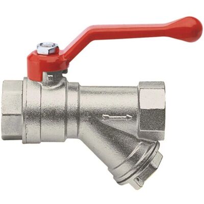 - Valvola a sfera per acqua femminafemmina con filtro Y incorporato Ø 3/4" - Valvola a sfera per acqua femminafemmina con filtro Y incorporato Ø 3/4"