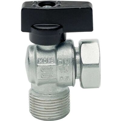 - Valvola a sfera per acqua a squadra maschio / girello per caldaia Ø 3/4" x 3/4" - Valvola a sfera per acqua a squadra maschio / girello per caldaia Ø 3/4" x 3/4"