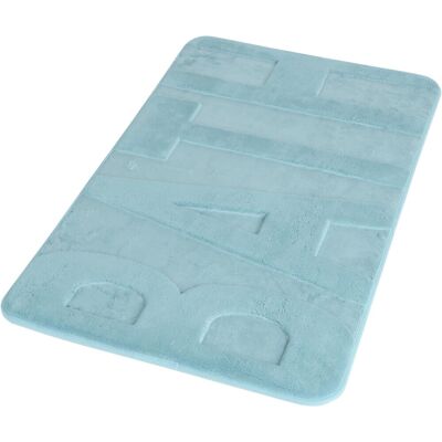 Aquasanit Tappeto da bagno Memory azzurro chiaro con scritta Bath Aquasanit Tappeto da bagno Memory azzurro chiaro con scritta Bath