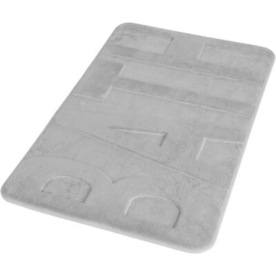 Aquasanit Tappeto da bagno Memory grigio chiaro con scritta Bath Aquasanit Tappeto da bagno Memory grigio chiaro con scritta Bath